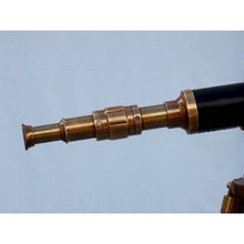 Handcrafted Model Ships Floor Standing Antique Brass With Leather Harbor Master Telescope 50 ST-0128-AN-L