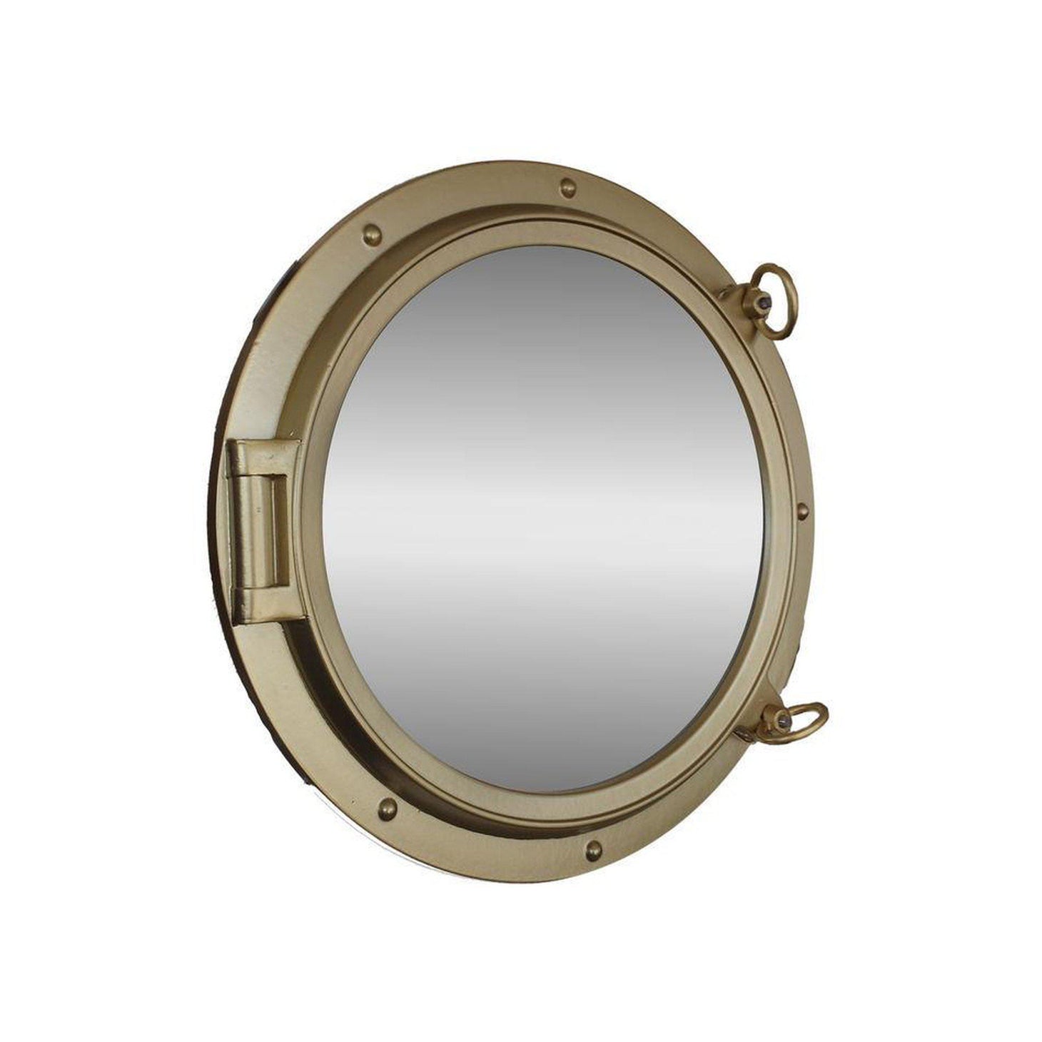 Handcrafted Model Ships Gold Finish Porthole Mirror 24