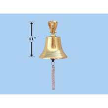 Handcrafted Model Ships Brass Plated Hanging Ship's Bell 11" BL2019-9B