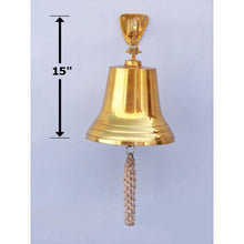 Handcrafted Model Ships Brass Plated Hanging Ship's Bell 15" BL2019-11B