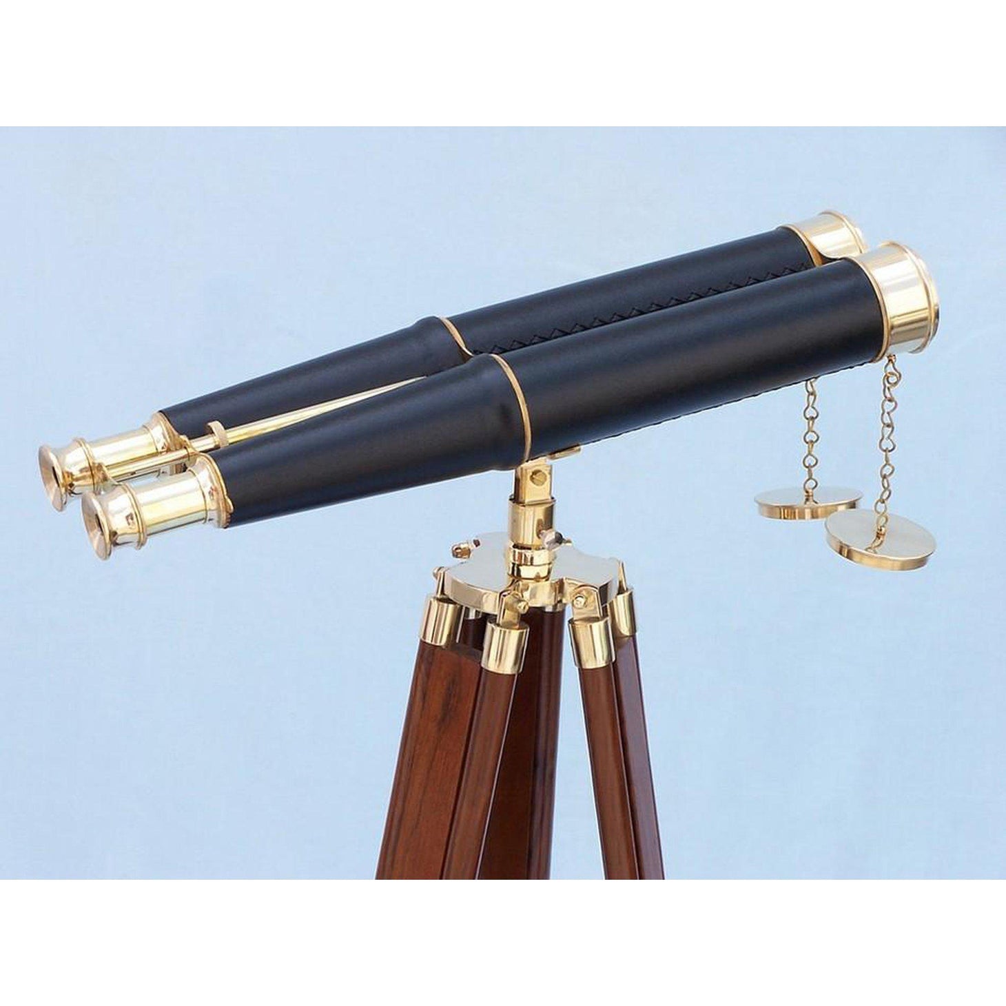 Handcrafted Model Ships Floor Standing Admiral's Brass/Leather Binoculars 62