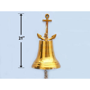 Handcrafted Model Ships Brass Hanging Anchor Bell 21" BL-2018-5-BR