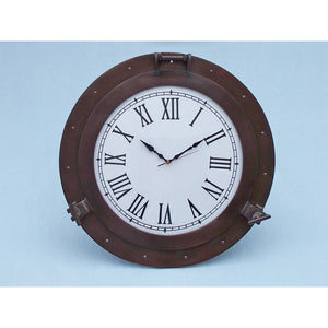 Handcrafted Model Ships Bronzed Deluxe Class Porthole Clock 24"  WC-1449-24-BZ