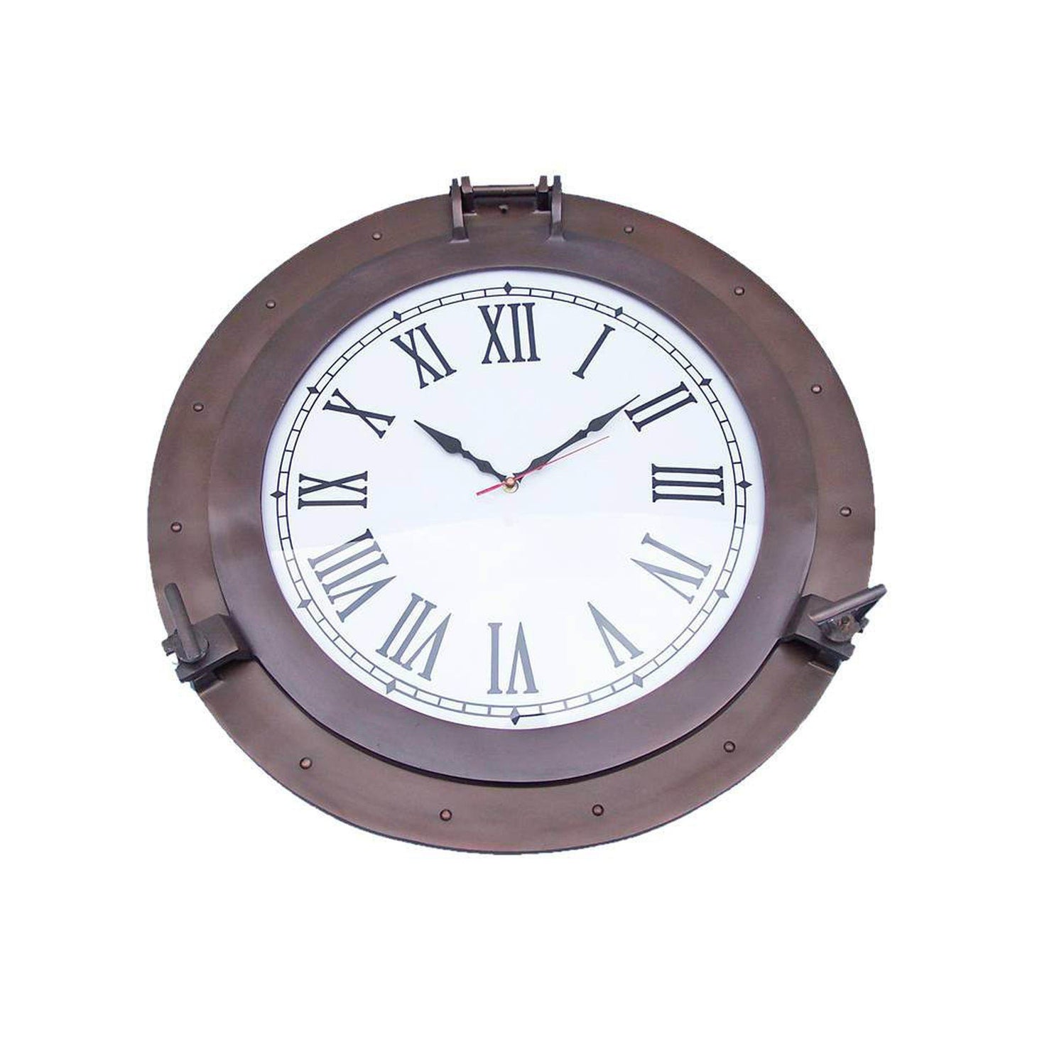 Handcrafted Model Ships Bronzed Deluxe Class Porthole Clock 24