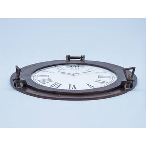 Handcrafted Model Ships Bronzed Deluxe Class Porthole Clock 24"  WC-1449-24-BZ