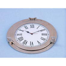 Handcrafted Model Ships Brushed Nickel Deluxe Class Porthole Clock 17"  WC-1448-17-BN