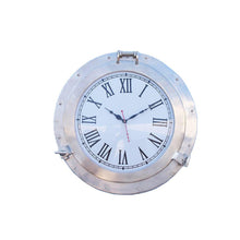 Handcrafted Model Ships Brushed Nickel Deluxe Class Porthole Clock 20"  WC-1447-20-BN