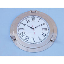 Handcrafted Model Ships Brushed Nickel Deluxe Class Porthole Clock 20"  WC-1447-20-BN