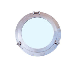 Handcrafted Model Ships Brushed Nickel Deluxe Class Decorative Ship Porthole Window 20" MC-1965-20-BN-W