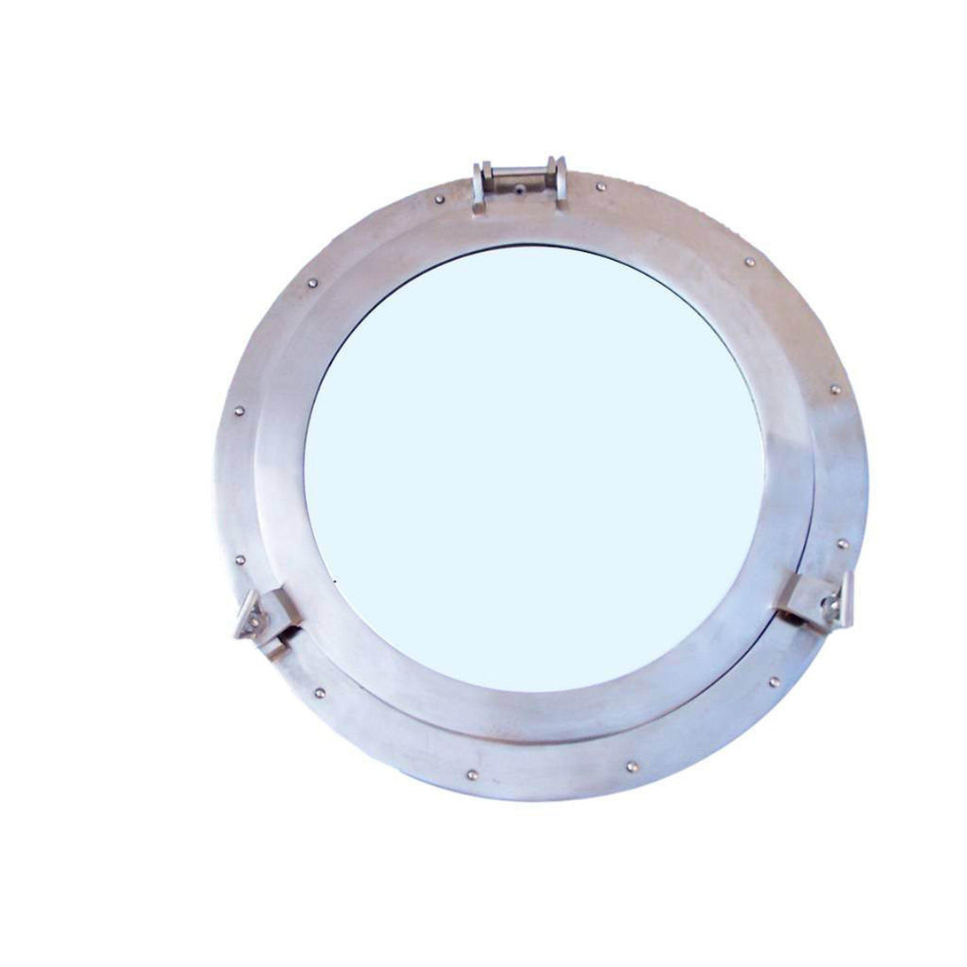 Handcrafted Model Ships Brushed Nickel Deluxe Class Decorative Ship Porthole Mirror 20
