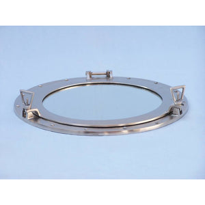 Handcrafted Model Ships Brushed Nickel Deluxe Class Decorative Ship Porthole Window 17 MC-1966-17-BN-W