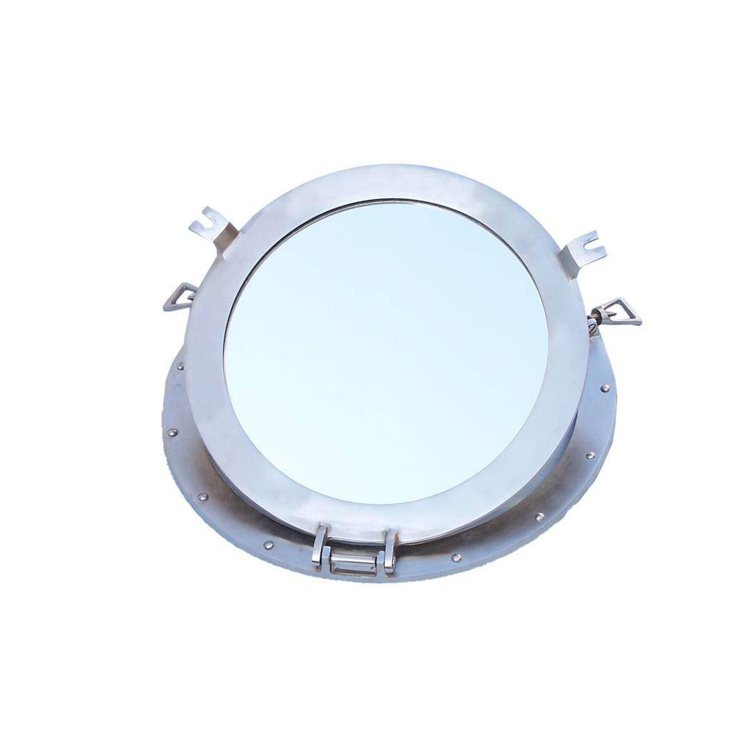 Handcrafted Model Ships Brushed Nickel Deluxe Class Decorative Ship Porthole Window 17 MC-1966-17-BN-W