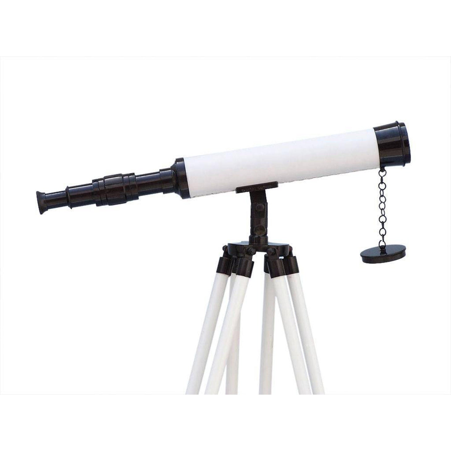 Handcrafted Model Ships Floor Standing Bronze with White Leather Harbor Master Telescope 50