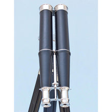 Handcrafted Model Ships Floor Standing Admiral's Chrome/Leather Binoculars on stand 62" BI-0311-CH-L