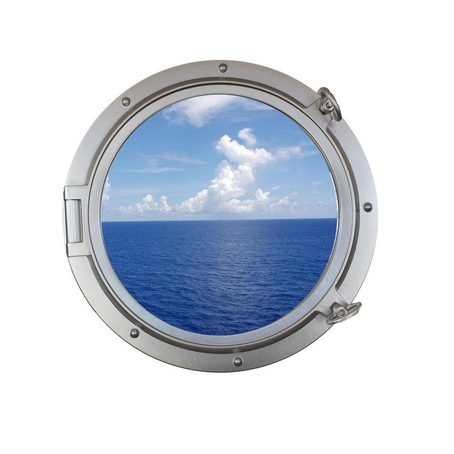 Handcrafted Model Ships Silver Decorative Ship Porthole Window 24 Silver Porthole - 24 - W
