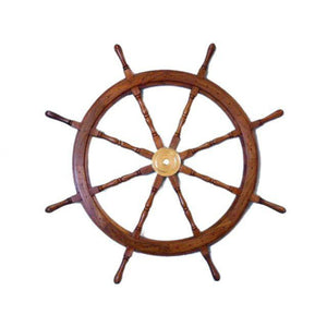 Handcrafted Model Ships Deluxe Class Wood and Brass Decorative Ship Wheel 36" SW-1714