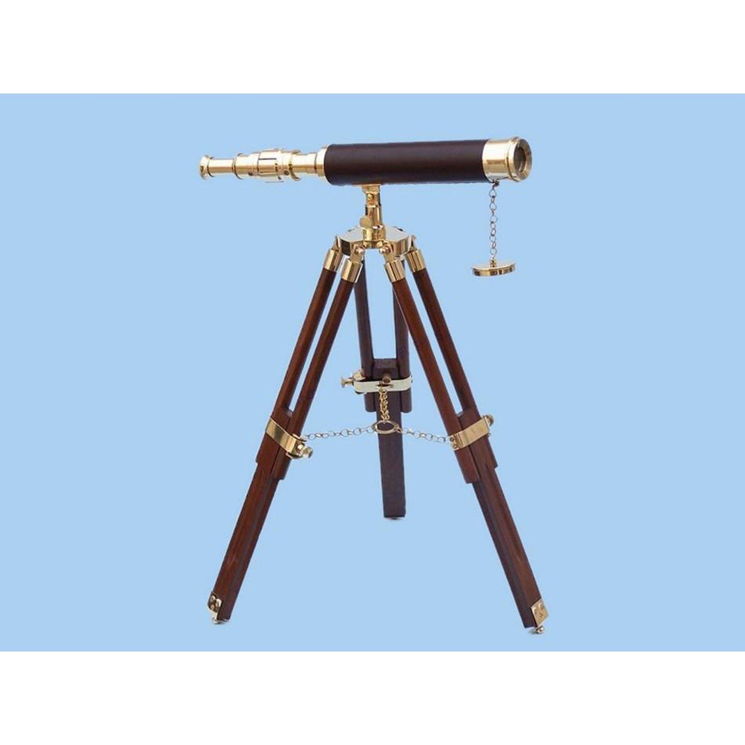 Handcrafted Model Ships Floor Standing Brass/Leather Harbor Master Telescope 30