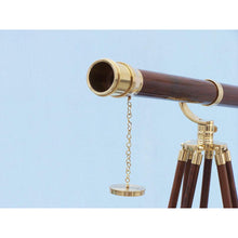 Handcrafted Model Ships Floor Standing Brass/Wood Galileo Telescope 65" ST-0117-WD