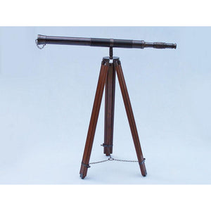 Handcrafted Model Ships Admirals Floor Standing Oil Rubbed Bronze with Leather Telescope 60" ST-0152-Black