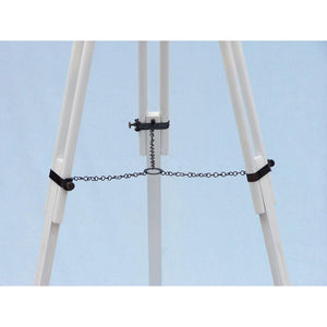 Handcrafted Model Ships Admirals Floor Standing Oil Rubbed Bronze with White Leather Telescope 60 ST-0152-Black-W
