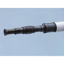 Handcrafted Model Ships Admirals Floor Standing Oil Rubbed Bronze with White Leather Telescope 60 ST-0152-Black-W