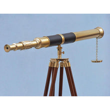 Handcrafted Model Ships Admirals Floor Standing Brass with Leather Telescope 60" ST-0152-BR