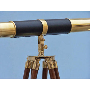 Handcrafted Model Ships Admirals Floor Standing Brass with Leather Telescope 60" ST-0152-BR