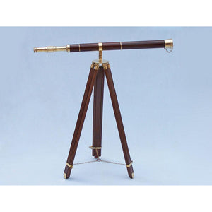 Handcrafted Model Ships Admirals Floor Standing Brass with Wood Telescope 60" ST-0152-WD