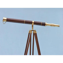 Handcrafted Model Ships Admirals Floor Standing Brass with Wood Telescope 60" ST-0152-WD
