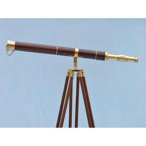 Handcrafted Model Ships Admirals Floor Standing Brass with Wood Telescope 60" ST-0152-WD