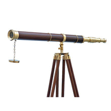 Handcrafted Model Ships Admirals Floor Standing Brass with Wood Telescope 60" ST-0152-WD