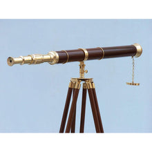 Handcrafted Model Ships Admirals Floor Standing Brass with Wood Telescope 60" ST-0152-WD