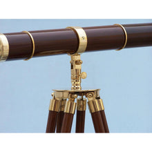Handcrafted Model Ships Admirals Floor Standing Brass with Wood Telescope 60" ST-0152-WD