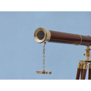 Handcrafted Model Ships Admirals Floor Standing Brass with Wood Telescope 60" ST-0152-WD