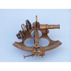 Handcrafted Model Ships Captain's Antique Brass Sextant 8" with Rosewood Box NS-0427-AN