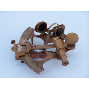 Handcrafted Model Ships Captain's Antique Brass Sextant 8" with Rosewood Box NS-0427-AN