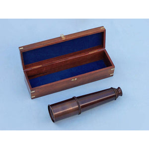 Handcrafted Model Ships Deluxe Class Hampton Collection Bronze Spyglass With Rosewood Box 36" FT-0214-BZ