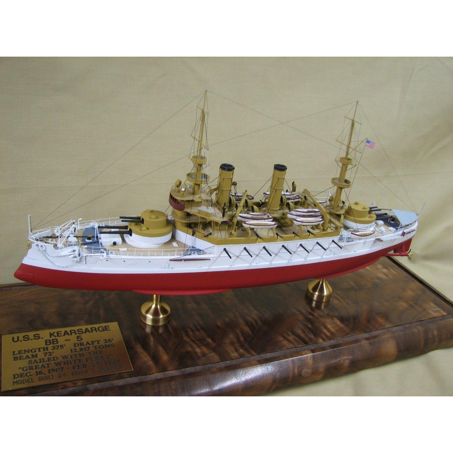 Iron Shipwrights USS Kearsarge BB5  1905 1/350 Scale Resin Model Ship Kit 4-152