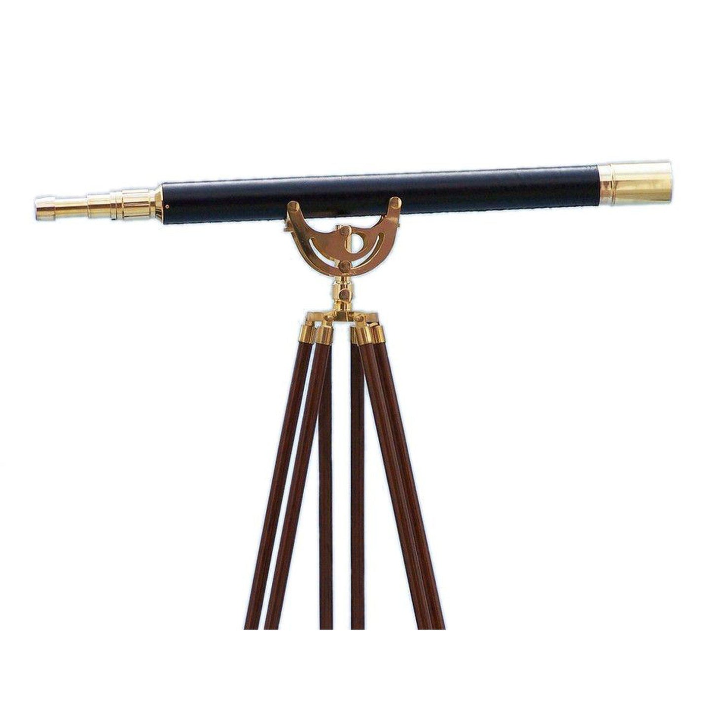 Handcrafted Model Ships Floor Standing Brass/Leather Anchormaster Telescope 65
