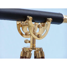 Handcrafted Model Ships Floor Standing Brass/Leather Anchormaster Telescope 65" ST-0148BR-L