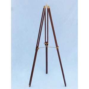 Handcrafted Model Ships Floor Standing Brass/Leather Anchormaster Telescope 65" ST-0148BR-L