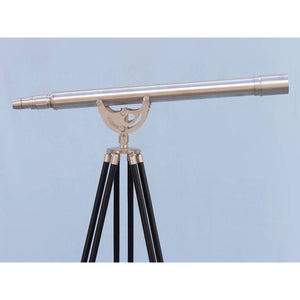 Handcrafted Model Ships Floor Standing Brushed Nickel Anchormaster Telescope 65" ST-0148-BN