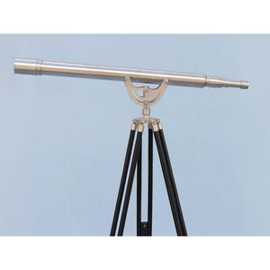 Handcrafted Model Ships Floor Standing Brushed Nickel Anchormaster Telescope 65" ST-0148-BN