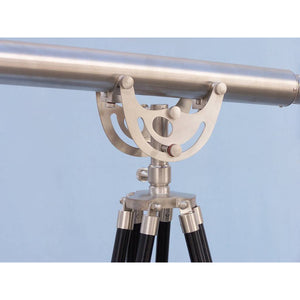 Handcrafted Model Ships Floor Standing Brushed Nickel Anchormaster Telescope 65" ST-0148-BN