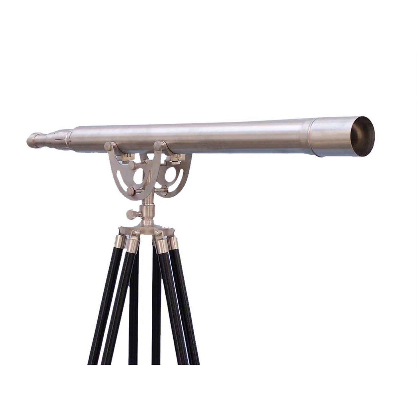 Handcrafted Model Ships Floor Standing Brushed Nickel Anchormaster Telescope 65