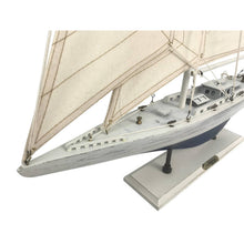 Handcrafted Model Ships Wooden Rustic Whitewashed Enterprise Limited Model Sailboat 35" WW-E-35