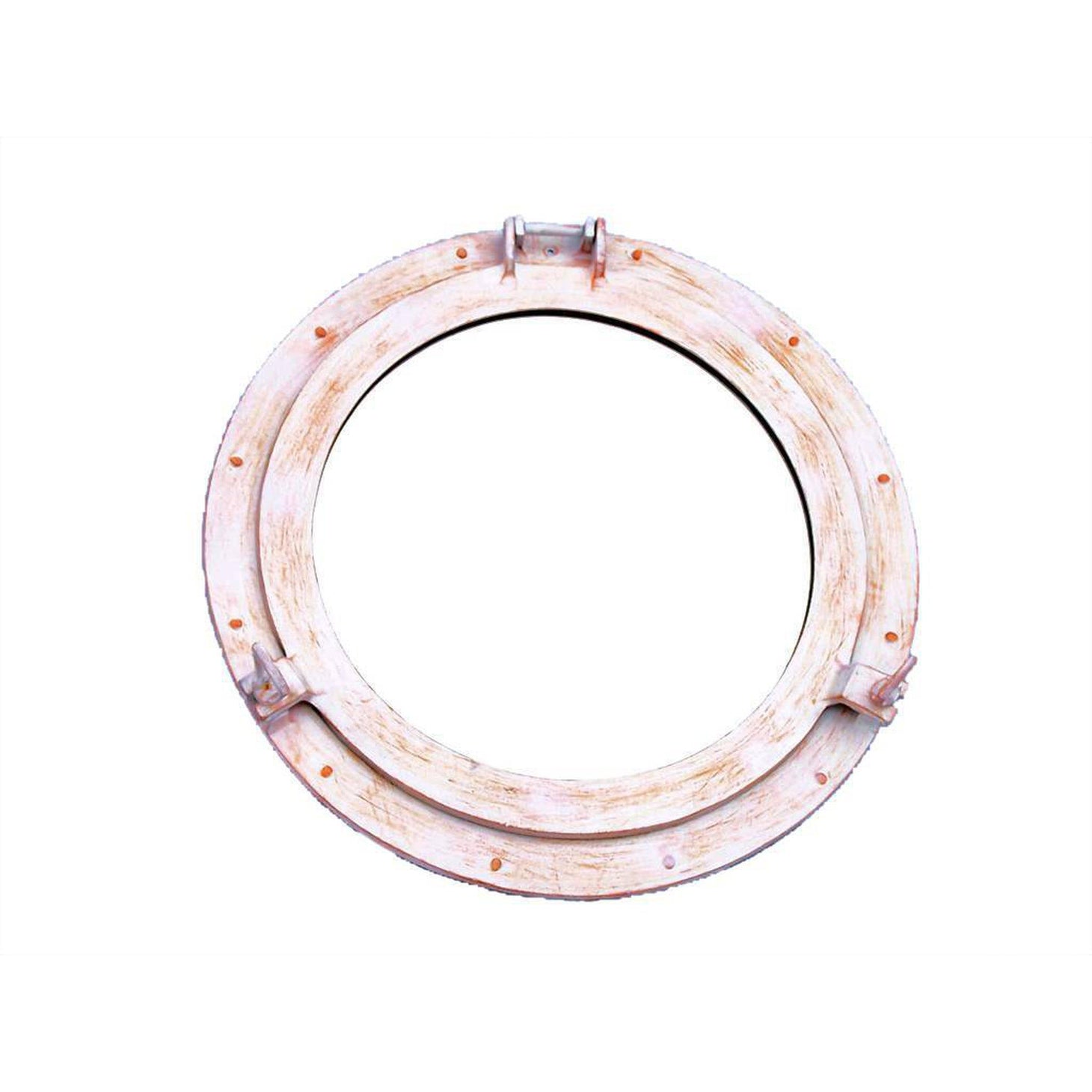 Handcrafted Model Ships Rustic White Aluminum Deluxe Class Decorative Ship Porthole Window 20