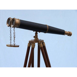 Handcrafted Model Ships Floor Standing Admirals Antique Brass Binoculars with Leather 62 BI-0311-ANL