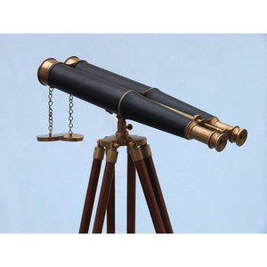 Handcrafted Model Ships Floor Standing Admirals Antique Brass Binoculars with Leather 62 BI-0311-ANL