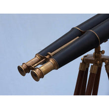 Handcrafted Model Ships Floor Standing Admirals Antique Brass Binoculars with Leather 62 BI-0311-ANL